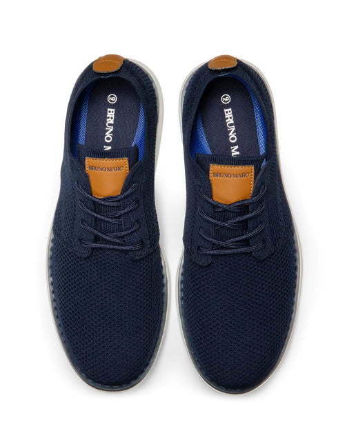 Load image into Gallery viewer, Bruno Marc Men&#39;s KnitFlex Breeze Mesh Sneakers Oxfords Lace-Up Lightweight Casual Walking Shoes 10.5 1/Dark/Blue
