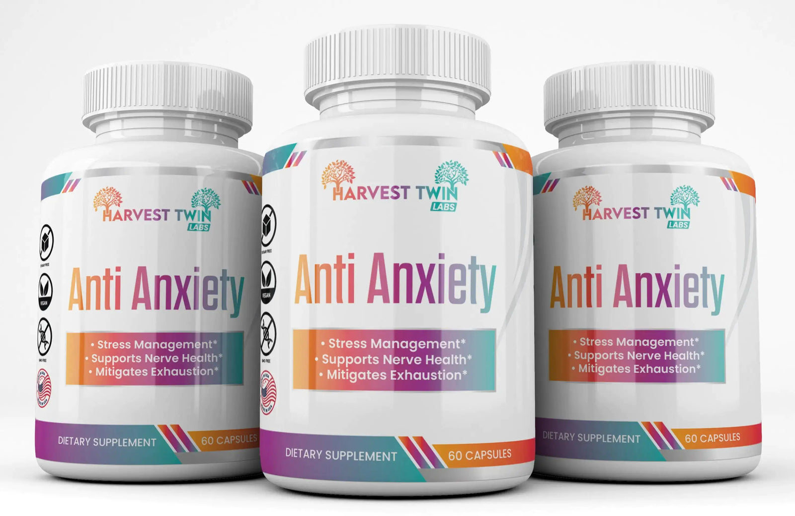 Anti-Anxiety Supplement for Stress Reduction, Cortisol Levels, Relaxation, and Mood Balance