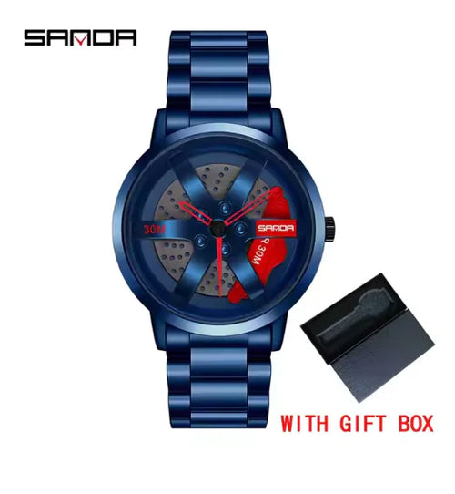 Load image into Gallery viewer, Men&#39;s 3D Car Wheel Sports Watch - Waterproof Quartz
