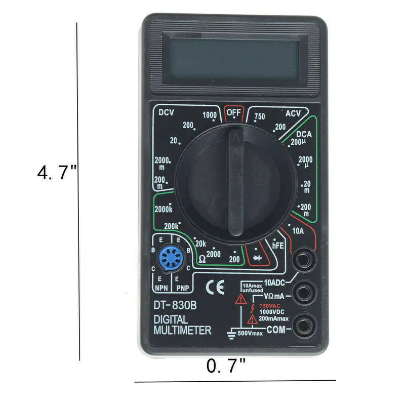 7 Fn Digital Multimeter AC DC Voltage Volt 10 Amp Current Resistance Ohm Meter