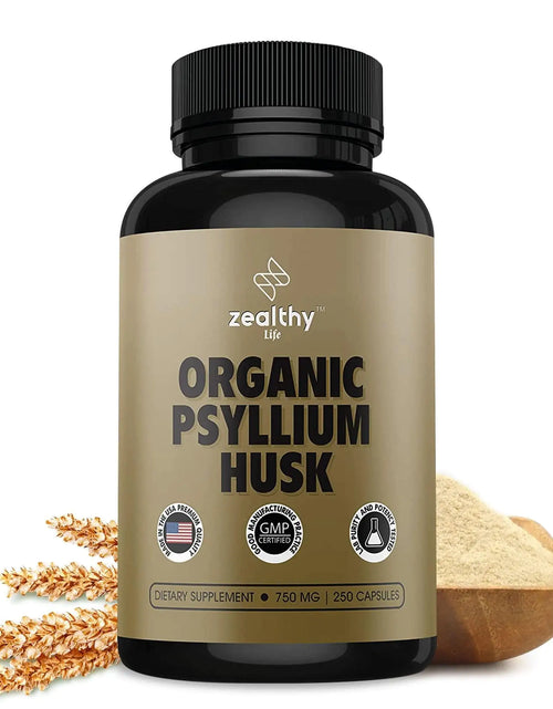 Load image into Gallery viewer, Psyllium Husk Capsules All Natural Fiber Supplement 750 mg 250 Capsules Vegan
