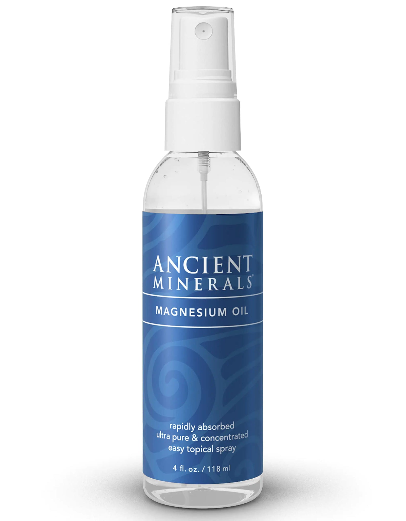 Ancient Minerals Magnesium Oil Spray Bottle of Pure Genuine Zechstein Magnesium Chloride - Topical Magnesium for Skin Application (4fl oz) 4 Fl Oz (Pack of 1)