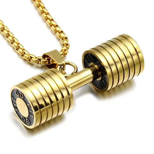 Load image into Gallery viewer, Barbell Dumbbell Gym Necklace Fitness Jewelry
