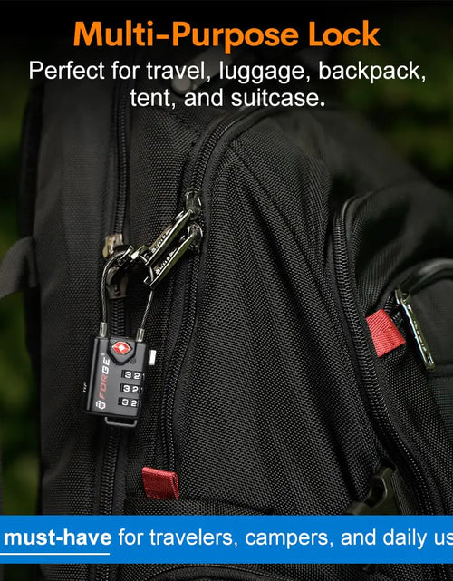 Load image into Gallery viewer, TSA Approved Cable Luggage Locks, Re-settable Combination with Alloy Body Black Single Pack
