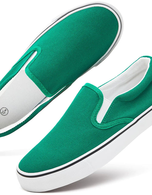 Load image into Gallery viewer, Women&#39;s Slip on Shoes Canvas Sneakers Loafers Non Slip Shoes Low Top Casual Shoes 9.5 Dark Green
