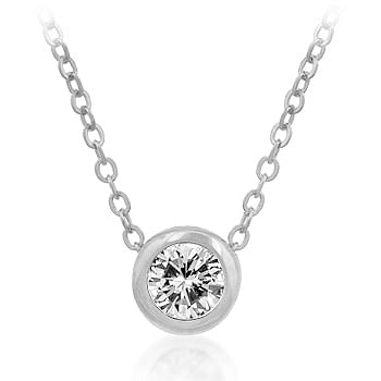 Load image into Gallery viewer, Solitaire Bezel Cubic Zirconia Pendant
