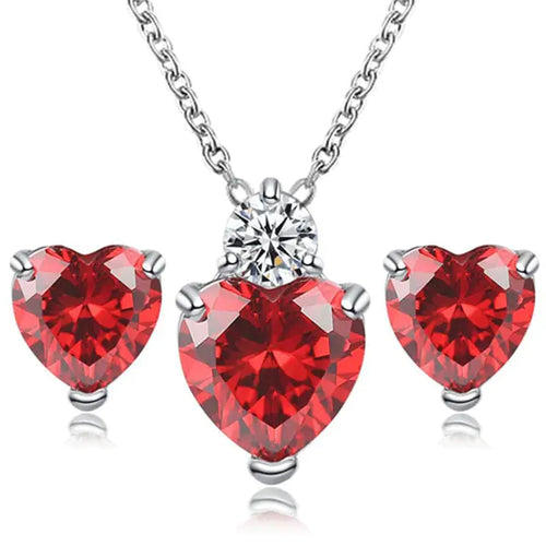 Load image into Gallery viewer, Heart Crystal Jewelry Set
