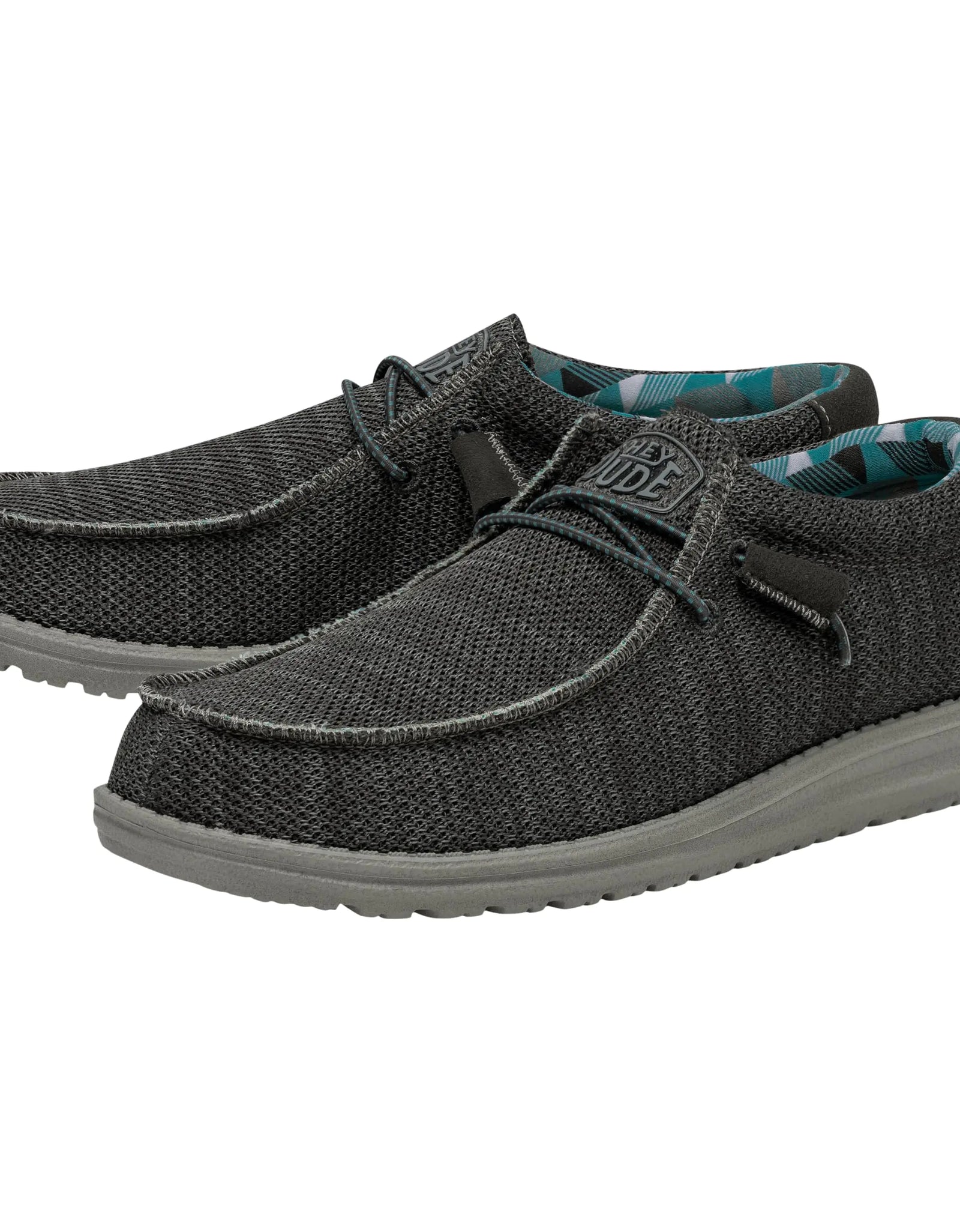 Hey Dude Men's Wally Sox | Men’s Shoes | Men's Lace Up Loafers | Comfortable & Light-Weight 8 Charcoal 2