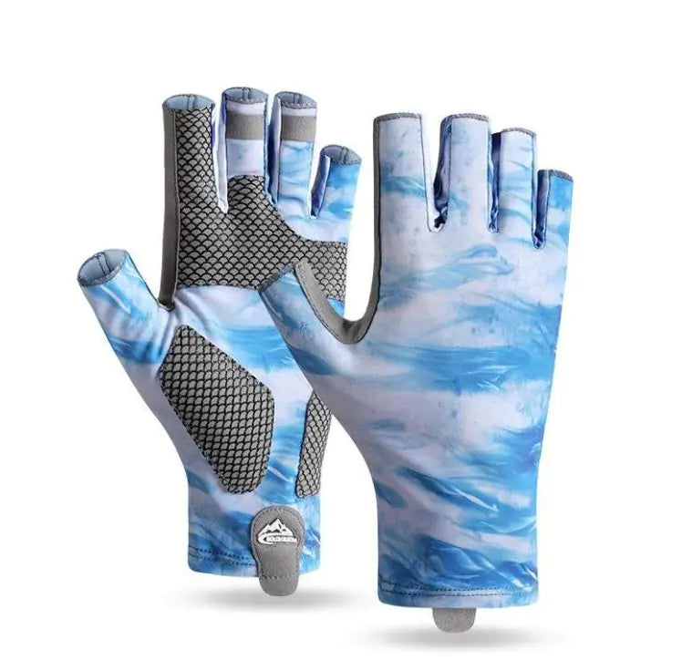 Ice Silk Sunscreen Palm Microfiber Non-slip Wear-resistant High Elastic Men's Gloves