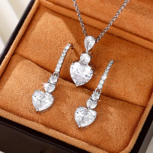 Load image into Gallery viewer, Heart Crystal Jewelry Set
