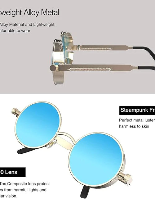 Load image into Gallery viewer, Retro Round Polarized Sunglasses Men Women Vintage Gothic Steampunk Glasses
