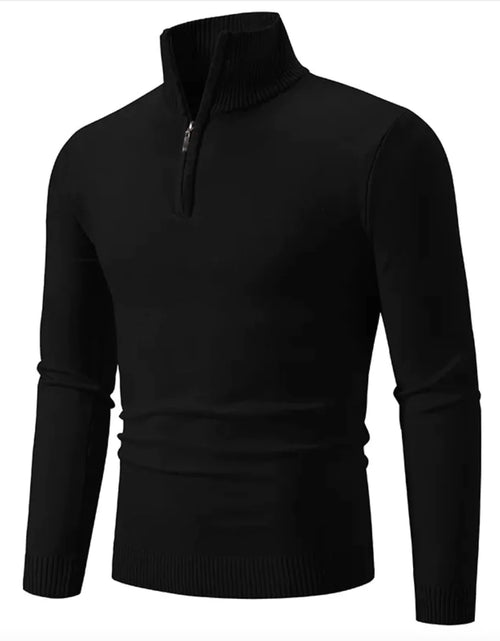 Load image into Gallery viewer, Men&#39;s Winter Sweater - Half-Zip Turtleneck, Cotton Knit
