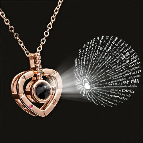 Load image into Gallery viewer, Projection Necklace 100 Languages I Love You Pendant Jewelry
