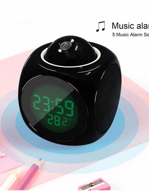 Load image into Gallery viewer, LED Projection Alarm Clock Digital LCD Display Voice Talking Weather Snooze USB
