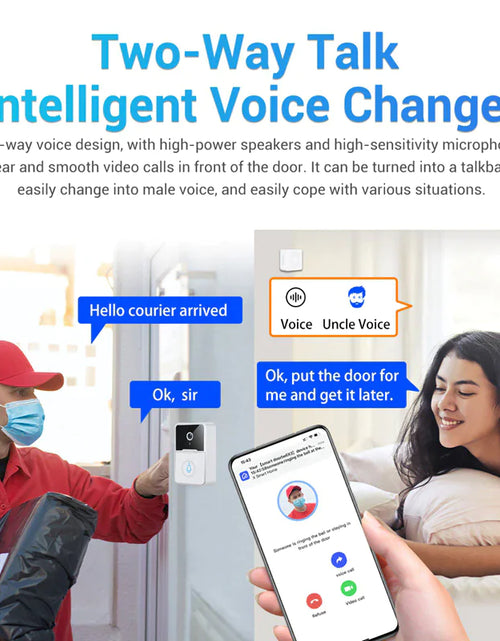 Load image into Gallery viewer, Wireless Security Smart WiFi Doorbell Intercom Video Camera Door Ring Bell Chime
