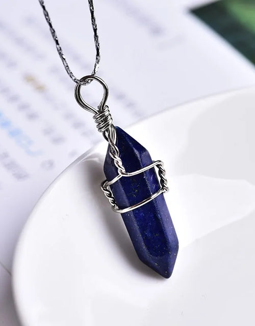 Load image into Gallery viewer, Natural Amethyst Crystal Point Pendant: DIY Jewelry Gift
