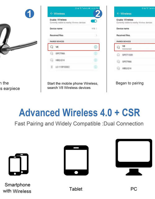 Load image into Gallery viewer, Bluetooth Earpiece Wireless Headset Noise Cancelling Headphones Driver Trucker
