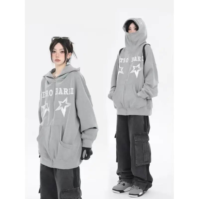 "Y2K Zip-Up Sweatshirt Women's Hoodie Streetwear