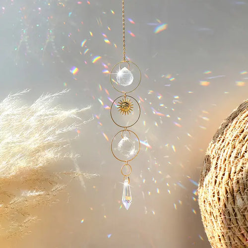 Load image into Gallery viewer, Suncatcher Crystal Sun and Moon Crystals Prism
