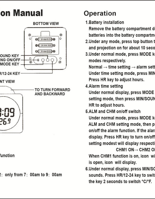 Load image into Gallery viewer, LED Projection Alarm Clock Digital LCD Display Voice Talking Weather Snooze USB
