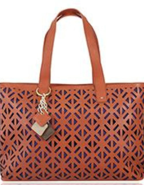 Load image into Gallery viewer, Luminous Leather Tote -Orange
