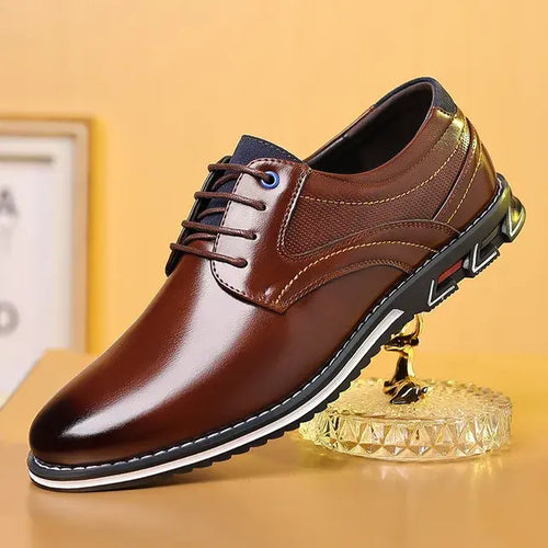 Load image into Gallery viewer, Retro Men Shoes Business Brand Leather Shoes
