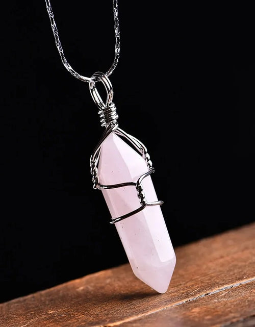 Load image into Gallery viewer, Natural Amethyst Crystal Point Pendant: DIY Jewelry Gift
