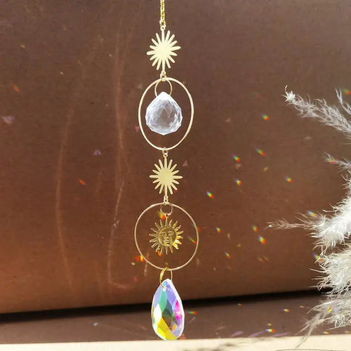 Load image into Gallery viewer, Suncatcher Crystal Sun and Moon Crystals Prism
