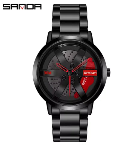 Load image into Gallery viewer, Men&#39;s 3D Car Wheel Sports Watch - Waterproof Quartz
