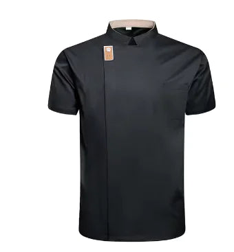 Load image into Gallery viewer, Black Chef Jacket Short Sleeve Kitchen Uniform
