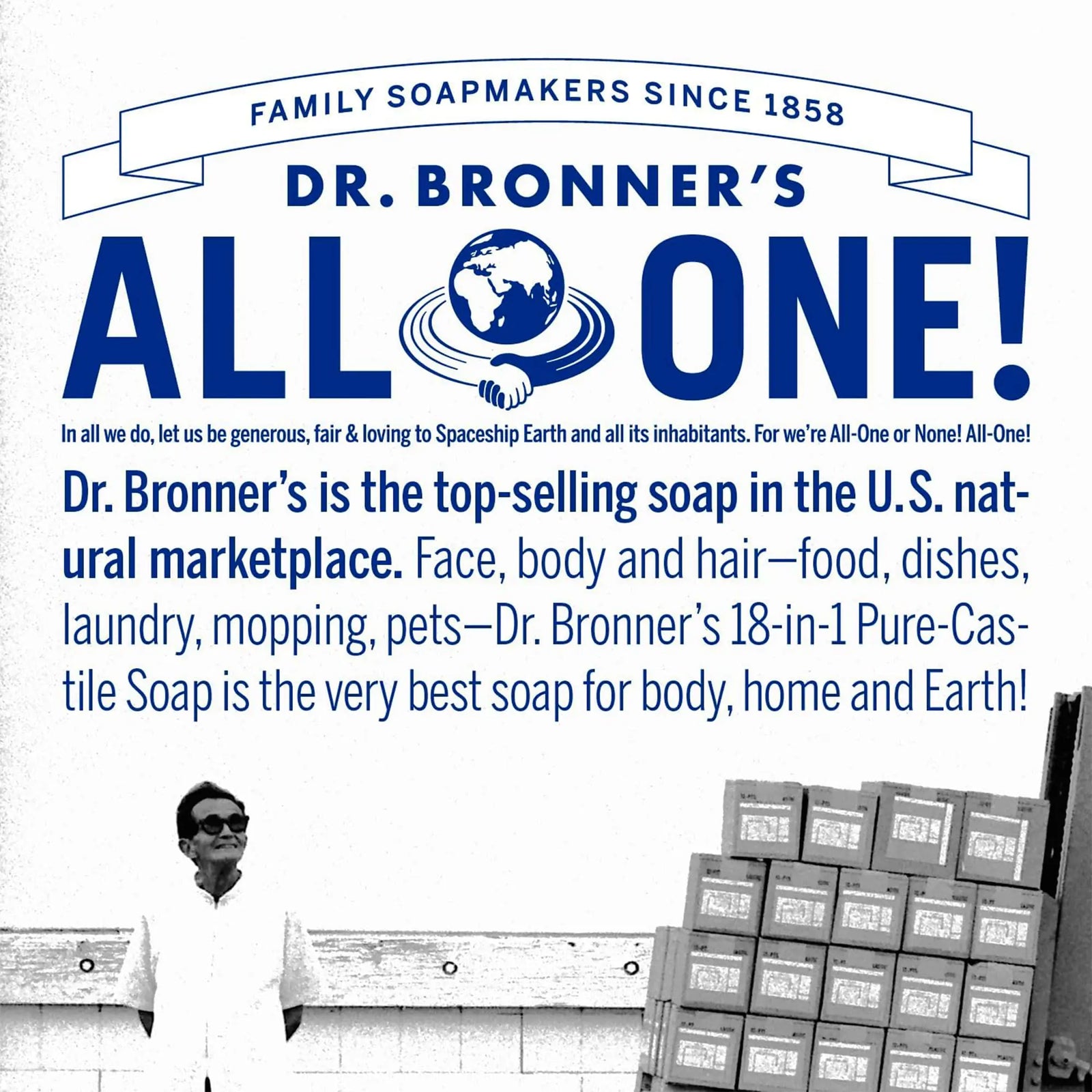 Dr. Bronner's - Pure-Castile Liquid Soap Bottle & Refill Carton Made with 82% Less Plastic (Almond, 32 oz) - Face, Body, Hair, Laundry, Dishes & More, Super-Concentrated, Organic, Vegan, Non-GMO Almond