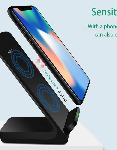 Load image into Gallery viewer, Qi Wireless Fast Charger Charging Pad Stand Dock For Samsung Galaxy iPhone Phone
