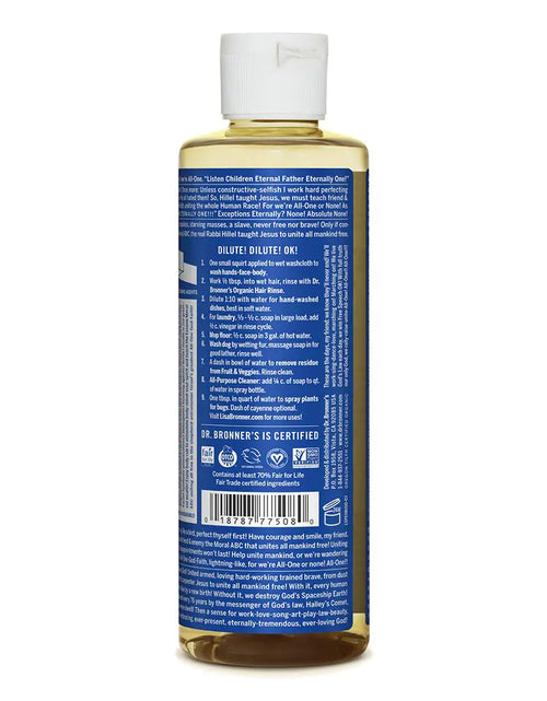 Load image into Gallery viewer, Dr. Bronner&#39;s - Pure-Castile Liquid Soap (Peppermint, 8 ounce) - Made with Organic Oils, 18-in-1 Uses: Face, Body, Hair, Laundry, Pets and Dishes, Concentrated, Vegan, Non-GMO
