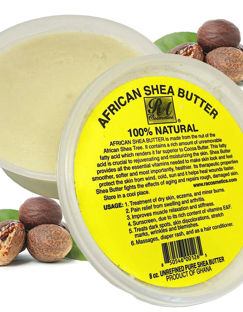 Load image into Gallery viewer, REAL African Shea Butter Pure Raw Unrefined From Ghana&quot;IVORY&quot; 8oz. CONTAINER 8 Ounce (Pack of 1)
