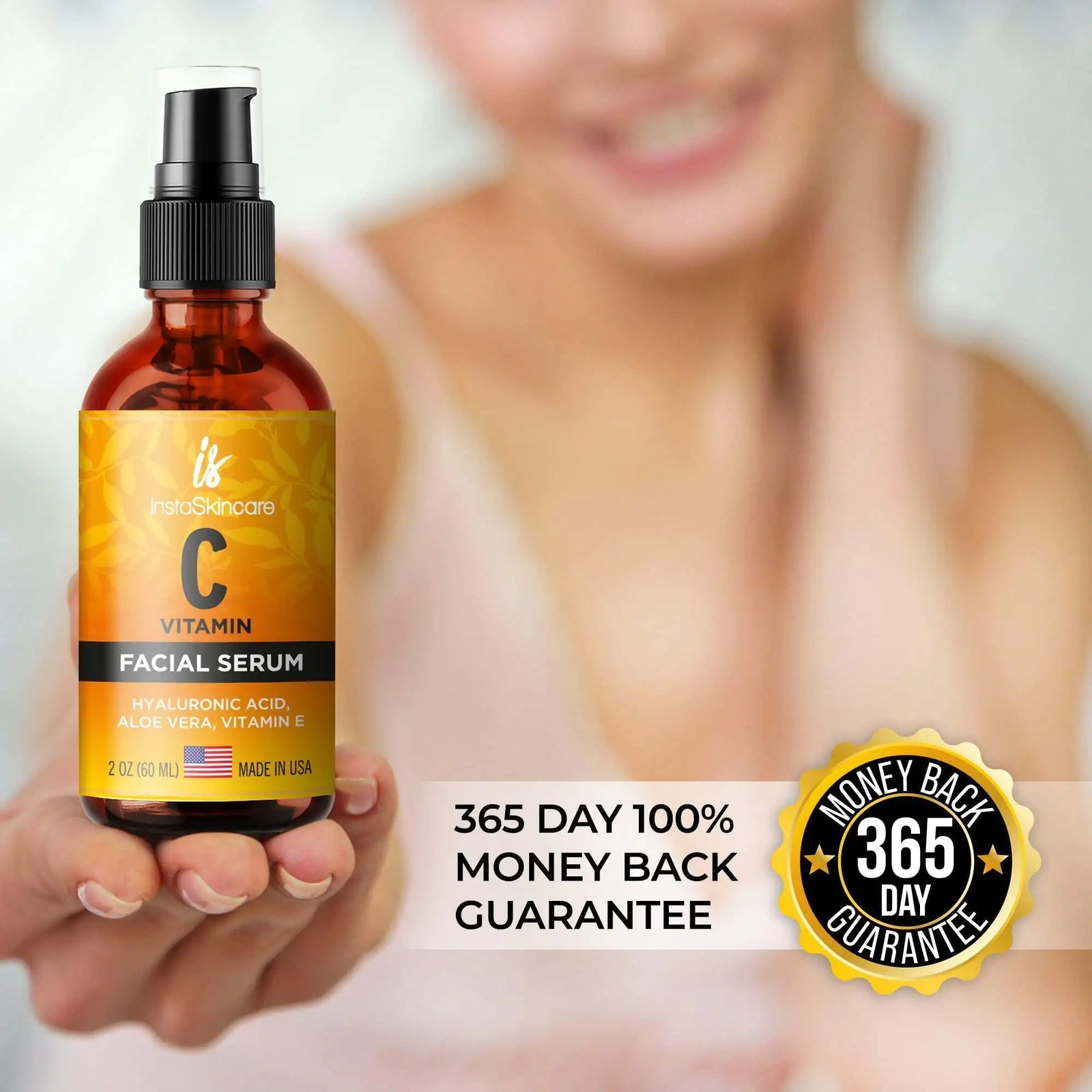 Vitamin C Serum for Face with Hyaluronic Acid Vitamin E Anti Aging Big Size 2 Oz