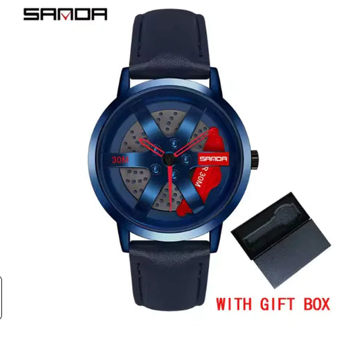 Load image into Gallery viewer, Men&#39;s 3D Car Wheel Sports Watch - Waterproof Quartz
