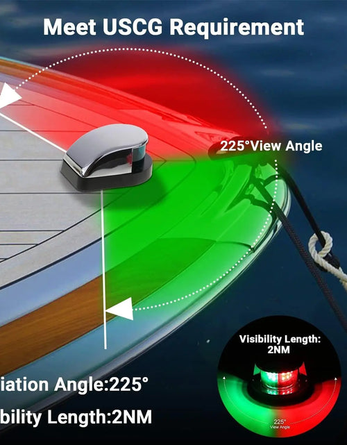 Load image into Gallery viewer, Waterproof Boat Navigation Light LED Bow Marine Front Pontoon Lamp Red Green 12V
