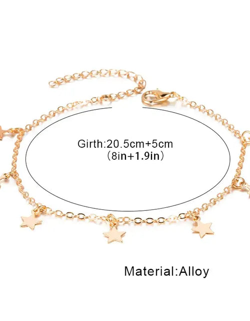 Load image into Gallery viewer, Gold Pentagram Anklet Jewelry
