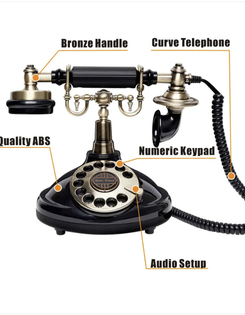 Load image into Gallery viewer, Retro Antique Telephone with Message Recording and Rotating Design
