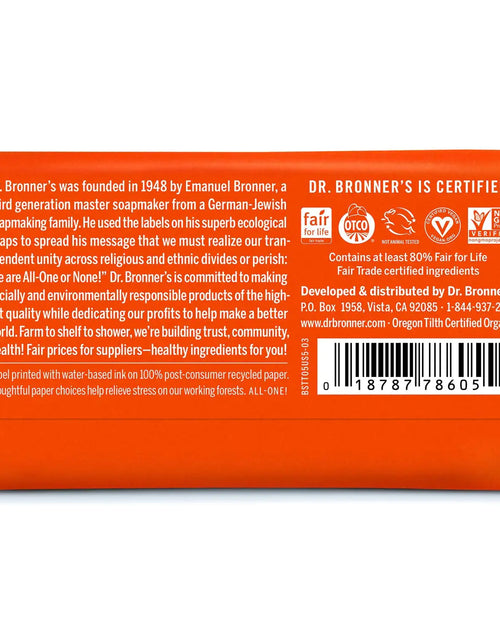 Load image into Gallery viewer, Dr. Bronner&#39;s - Pure-Castile Bar Soap (Tea Tree, 5 ounce) - Made with Organic Oils, For Face, Body, Hair and Dandruff, Gentle on Acne-Prone Skin, Biodegradable, Vegan, Non-GMO 5 Ounce (Pack of 1)
