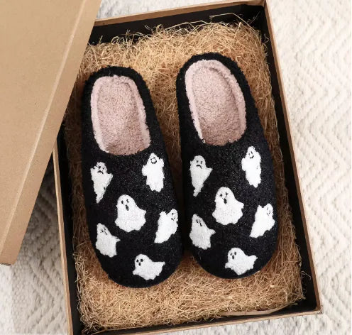 Load image into Gallery viewer, Halloween Ghost Cotton Slippers Home Flat
