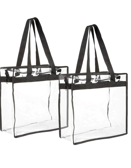 Load image into Gallery viewer, 2x Clear PVC Tote Bag Women Large Transparent Handbag Zip Purse Stadium Security
