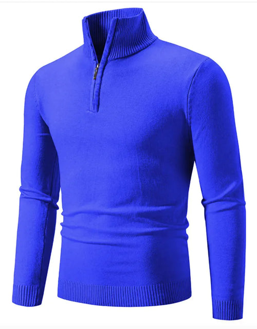 Load image into Gallery viewer, Men&#39;s Winter Sweater - Half-Zip Turtleneck, Cotton Knit
