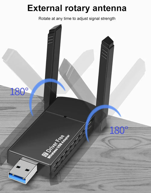 Load image into Gallery viewer, USB 3.0 Wireless WIFI Adapter 1300Mbps Long Range Dongle Dual Band 5Ghz Network
