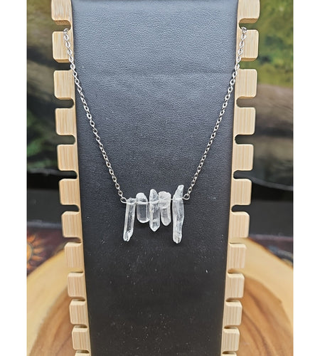 Quartz Crystal Necklace 16in Chain