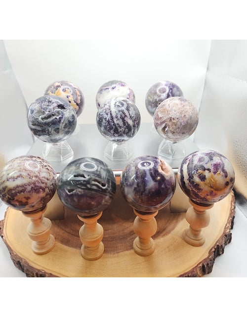 Load image into Gallery viewer, 55mm To 65mm Natural Sphalerite Quartz Crystal W/wooden Stand 1 Each
