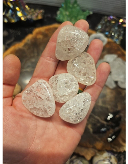 Load image into Gallery viewer, 5 Pack Crackel Quartz Tumbled Stones:
