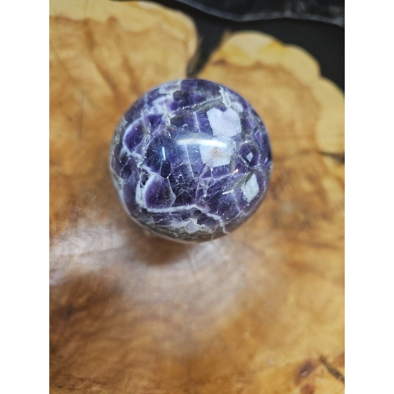 Amethyst Sphere 65mm W/Glass Stand 1lb