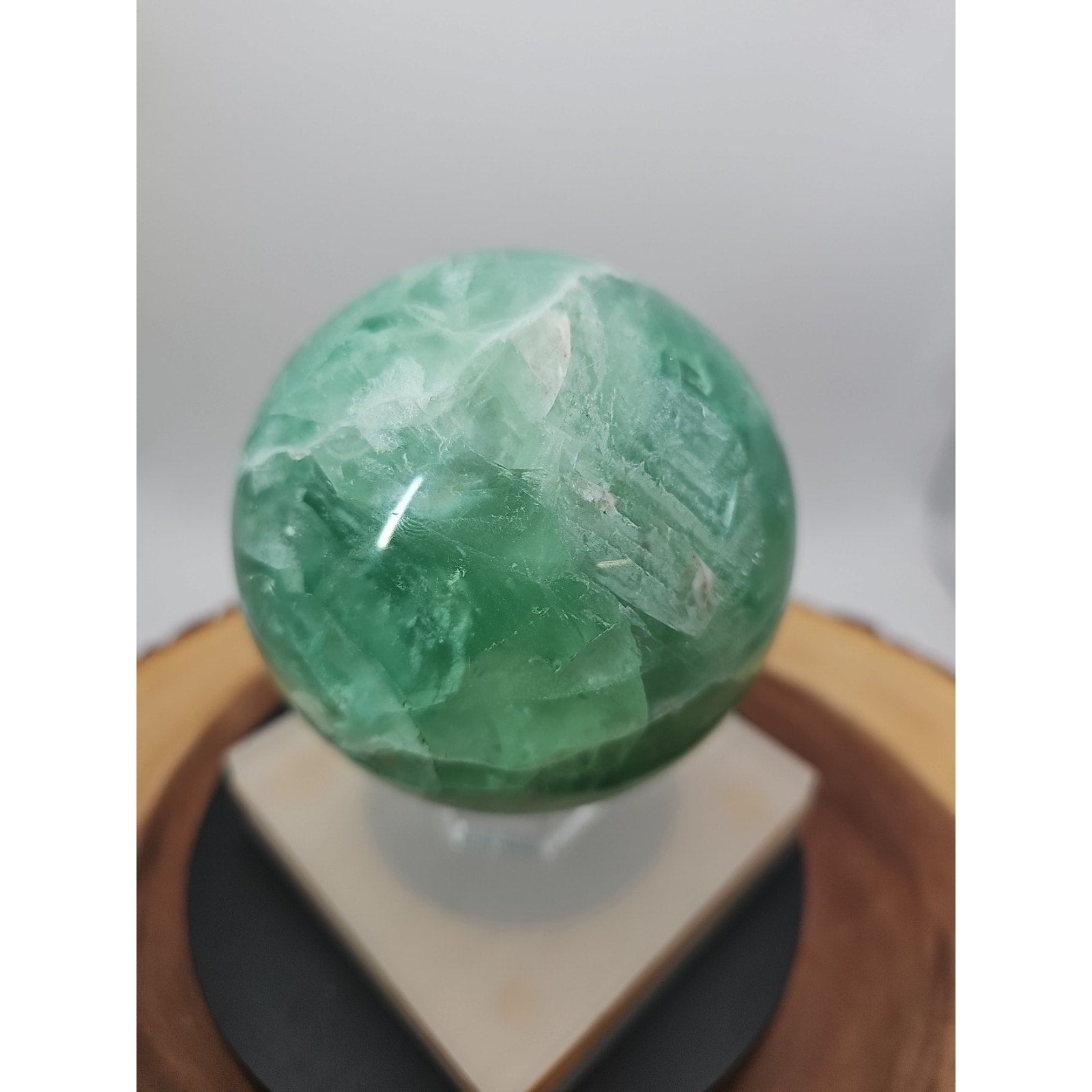 2.84Natural Rainbow Fluorite Quartz Crystal Sphere Ball Polished Healing