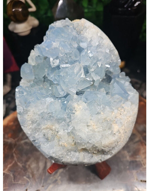 Load image into Gallery viewer, 10.45LB Natural Beautiful Blue Celestite Crystal Geode W/ Stand
